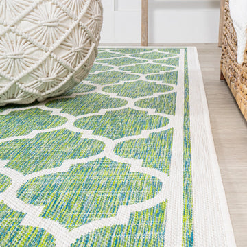 Trebol Moroccan Trellis Textured Weave Indoor/outdoor Area Rug